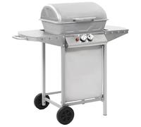 vidaXL Barbecue à gaz 2 zones Argenté