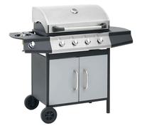 vidaXL Barbecue à gaz 4+1 flammes noir et argenté acier & inox