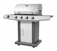 vidaXL Barbecue à gaz 4 + 1 Noir/Argent