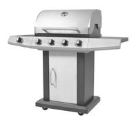 vidaXL Barbecue à gaz argent Acier inoxydable
