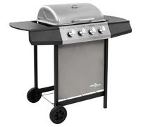 vidaXL Barbecue à gaz 4 brûleurs - Noir/Argenté