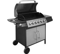 vidaXL Barbecue à gaz 6+1 flammes noir et argenté