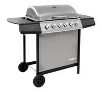 vidaXL Barbecue à gaz 48553 - 6 brûleurs - Noir et argent