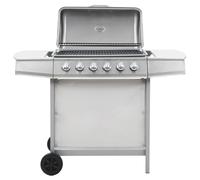 vidaXL Barbecue à gaz avec 6 brûleurs acier inoxydable argenté