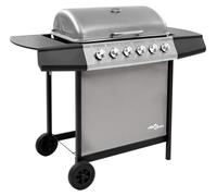 Vidaxl Barbecue à gaz avec 6 brûleurs noir et argent coloré