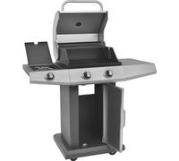 vidaXL Barbecue à gaz avec brûleur Avec roue Argent Acier avec tuyau métallique