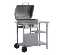 vidaXL Barbecue à gaz avec table d'appoint sur 3 niveaux argenté