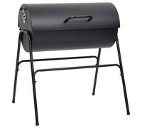 vidaXL Gril à baril 2 grilles Noir 80x95x90 cm Acier