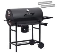 vidaXL Barbecue avec roues et étagères, 3 pièces, 115 x 85 x 95 cm, métal