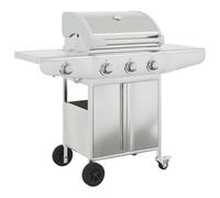 vidaXL Barbecue gril à gaz avec 4 brûleurs argenté acier inoxydable
