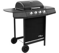 vidaXL Barbecue à gaz Gril 4 brûleurs Noir