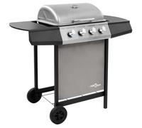 Vidaxl Gas grill mit 4 Brennern Schwarz und Silber gefärbt