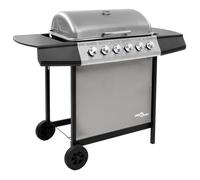 Vidaxl Barbecue à gaz avec 6 brûleurs noir et argent coloré