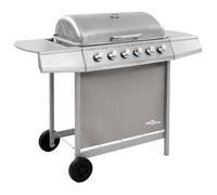 vidaXL Barbecue à gaz 48555 – 6 brûleurs – Argenté