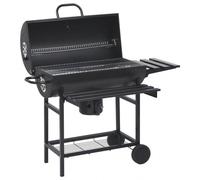 VidaXL Barbecue tonneau avec roulettes Noir