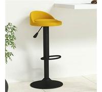 vidaXL Barkruk fluweel geel333597 Jaune G