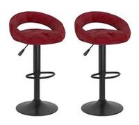 vidaXL Tabourets de bar 333275 Lot de 2 en velours rouge bordeaux