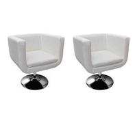 vidaXL Barstoelen st similicuir wit Blanc G