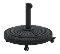 vidaXL Base de Parasol avec Roues pour mâts Ø38 / 48 mm 27 kg Rond, Base de Parasol, Pied de Parasol de terrasse, Porte-Parasol, Support de Parasol