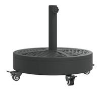 vidaXL Base de Parasol avec Roues pour mâts Ø38 / 48 mm 27 kg Rond, Base de Parasol, Pied de Parasol de terrasse, Porte-Parasol, Support de Parasol