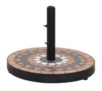 VidaXL Base de parasol terre cuite et blanc 12 kg - Rond