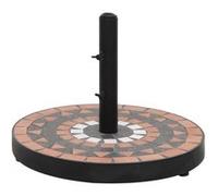 vidaXL Pied de parasol Terracota et Blanc Rond 12 kg