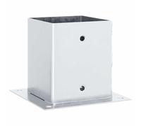 vidaXL Bases de poteau carrées – 4 pcs argent 101x101 mm acier galvanisé pour clôture