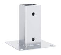 vidaXL Bases de poteau carrées 4 pcs argent 61x61 mm acier galvanisé, base de clôture en béton, base de poteau de clôture, support de poteau en métal
