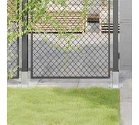 vidaXL Bases de poteau carrées 4 pcs argent 61x61 mm acier galvanisé, base de clôture en béton, base de poteau de clôture, support de poteau en métal