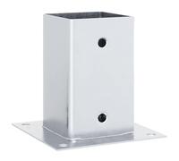 vidaXL Bases de poteau carrées 4 pcs 91x91 mm acier galvanisé argent