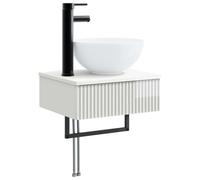 vidaXL Basin de lavage mural Blanc brillant 40 x 35 x 39 cm