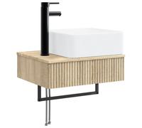 vidaXL Basin de lavage mural Chêne Sonoma 53 x 35 x 39 cm
