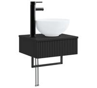 vidaXL Basin de lavage mural Noir 40 x 35 x 39 cm Bois d'ingénierie