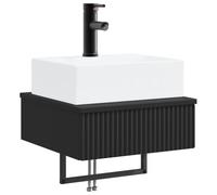 vidaXL Basin de lavage mural Noir 40 x 41 x 39 cm Bois d'ingénierie