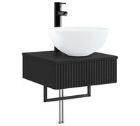 vidaXL Basin de lavage mural Noir 40 x 41 x 40,5 cm Bois d'ingénierie