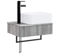 vidaXL Basin de lavage mural Sonoma gris 53 x 35 x 39 cm