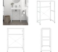 vidaXL Bâti de lavabo de salle de bain blanc 59x38x83 cm Fer - Bâti de lavabo - Bâti de lavabo - Cadre de lavabo - Support de lavabo