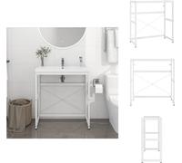 vidaXL Bâti de lavabo de salle de bain blanc 79x38x83 cm fer - lavabos de salle de bain