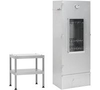 vidaXL BBQ-rookoven met tafel gegalvaniseerd staal3187615 Argent G