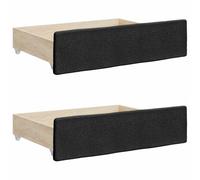vidaXL Bed Drawers 2 pcs Black Engineered Wood and Fabric, storage drawer, bed box, bed storage unit, under bed drawer, bedroom accessory