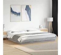 vidaXL Bed Frame with LED Lights Grey Sonoma 180x200cm Engineered Wood, bedroom furniture, bed base, pallet bed, bed, double 3281082 Multicolore G