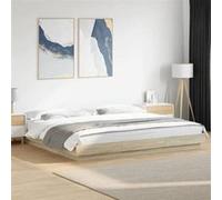 vidaXL Cadre de lit Chêne Sonoma 200x200 cm avec lumières LED – sans matelas