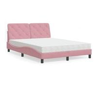 vidaXL Bed met matras fluweel roze 140x200 cm3208663 Rose G