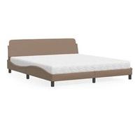 vidaXL Bed met matras kunstleer cappuccinokleurig 180x200 cm3208461 Marron G