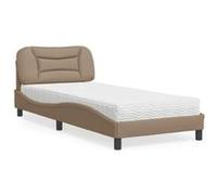 vidaXL Bed met matras kunstleer cappuccinokleurig 90x190 cm3208693 Marron G