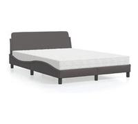 vidaXL Lit avec matelas Dover Similicuir gris 140x190 cm