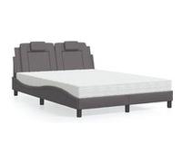 vidaXL Bed met matras kunstleer grijs 140x190 cm3208792 Gris G
