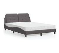 vidaXL Cadre de lit sans matelas Zadar 140x190 cm similicuir gris