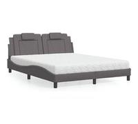 vidaXL Bed met matras kunstleer grijs 160x200 cm3208806 Gris G