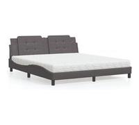 vidaXL Bed met matras kunstleer grijs 180x200 cm3208883 Gris G